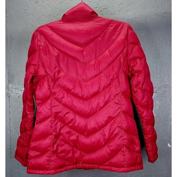 Calvin Klein Puffer Jacket Women's Sm Premium Down Packable Quilted Red Full Zip - Picture 12 of 16